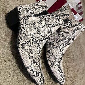 Circus by Sam Edelman Black and White Snakeskin Boots